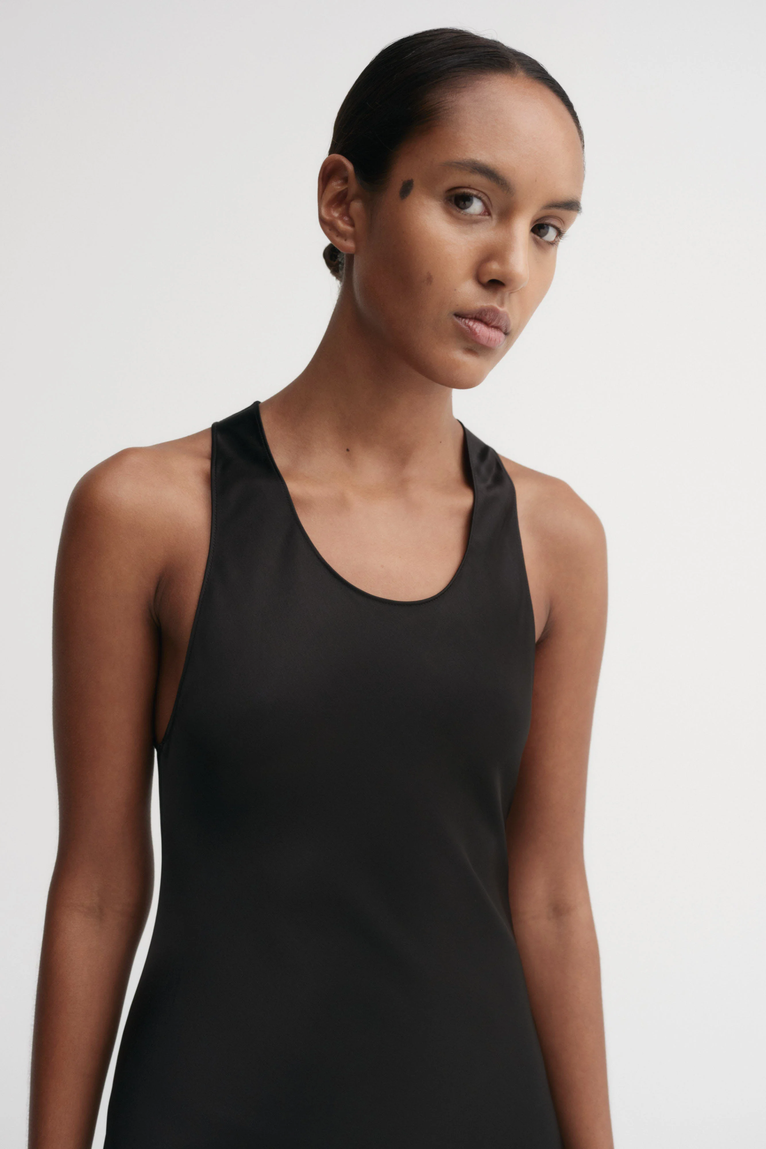 Zila Satin Dress, black - Image 3